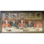 AFTER HARRY B.NEILSON MR FOX'S HUNT BREAKFAST ON XMAS DAY COLOURED PRINT