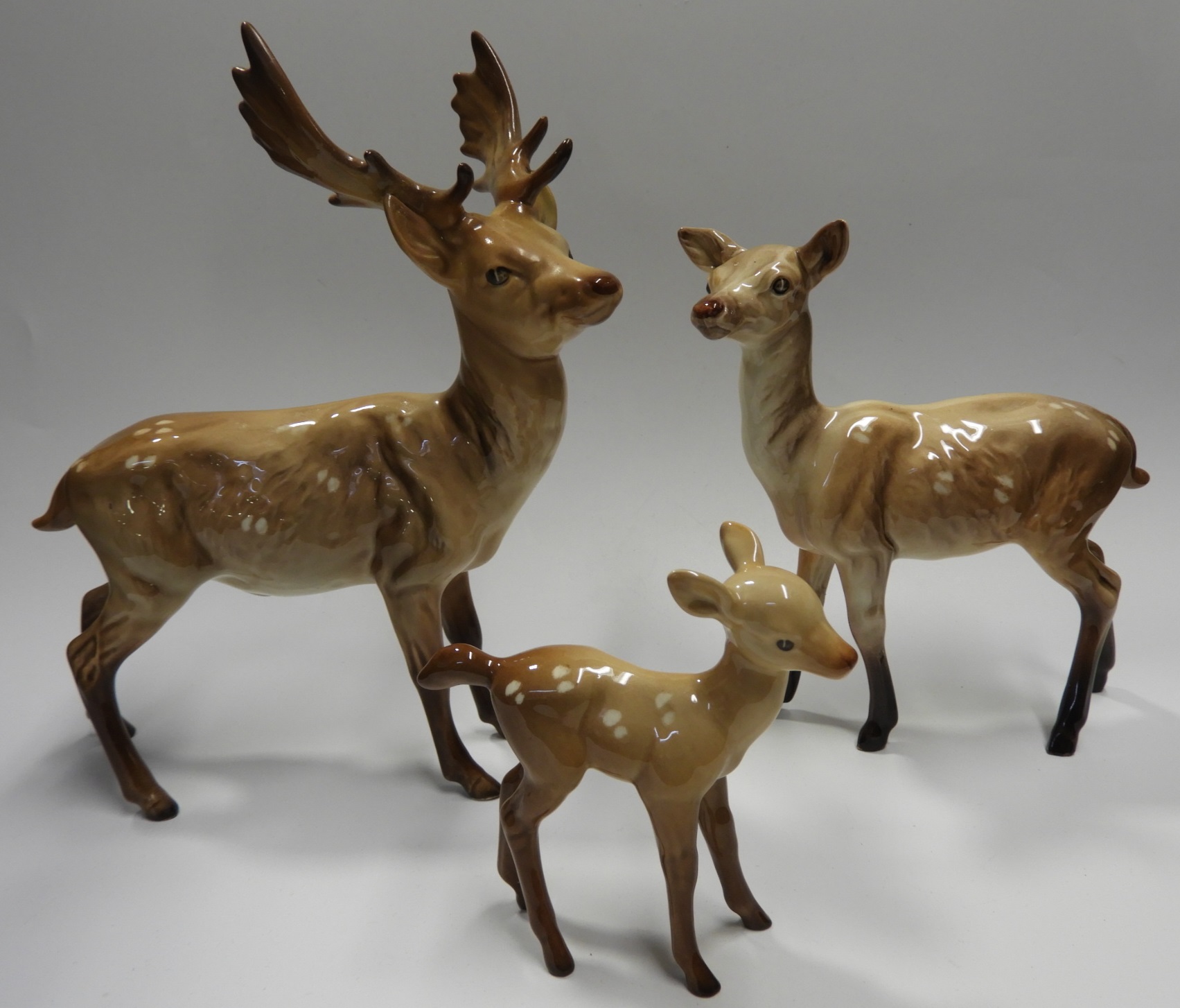 BESWICK STAG, HIND & FAWN