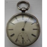 ROBERT PERRY LIVERPOOL HALLMARKED SILVER POCKET WATCH & ENAMEL FACE NO.3440