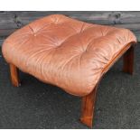 RYKKEN & CO RYBO OF NORWAY LEATHER UPHOLSTERED FOOTSTOOL