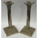 PR OF EPNS COLUMN CANDLESTICKS 12'L