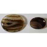 2 VICTORIAN AGATE BROOCHES