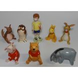 BESWICK WALT DISNEY CHRISTOPHER ROBIN/WINNIE THE POOH 8 PCE CHARACTER FIGURE GROUP