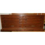 8 DRAWER OAK COLLECTORS CABINET 3'X14'HX21'DEEP