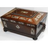 ROSEWOOD MOTHER OF PEARL INLAID WORK BOX