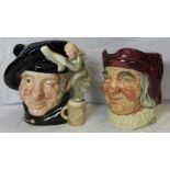 2 ROYAL DOULTON CHARACTER JUGS TAMO SHANTER D6632 & SIMON CELLARER