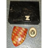 DEED BOX, SHIELD & PORTRAIT MINIATURE