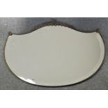 COPPER FRAMED BEVELLED GLASS SHIELF SHAPED MIRROR