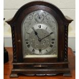 OAK BRACKET CLOCK WITH ETCHED METAL FACE & DIAL