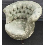 BUTTON BACK UPHOLSTERED TUB CHAIR