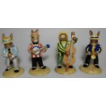 4 ROYAL DOULTON BUNNYKINS - CLARINET, BANJO, SAXOPHONE & DOUBLE BASS