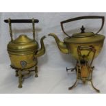 2 BRASS STAND KETTLES