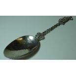 CONTINENTAL WHITE METAL SPOON WITH FIGURAL FINAL POSSIBLY DUTCH