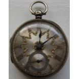 T.DONISTHORPE BEDALE HALLMARKED SILVER POCKET WATCH & GILT FACE NO.2888