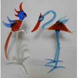 2 ITALIAN GLASS BIRDS