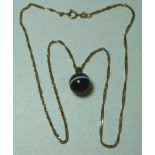 BANDED AGATE PENDANT NECKLACE ON 14K CHAIN