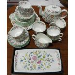 28 PCES MINTONS HADDON HALL TEA CHINA (MILK JUG A/F)