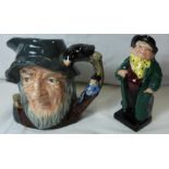 ROYAL DOULTON FIGURE TONY WELLER & RIP VAN WINKLE CHARACTER JUG