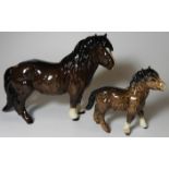 BESWICK SHETLAND PONY & FOAL