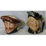 2 ROYAL DOULTON CHARACTER JUGS DRAKE + ROBIN HOOD D6527