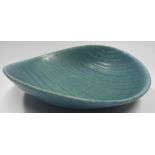 CARL HARRY STALHANE RORSTRAND SWEDISH TURQUOISE DISH 7 1/2' X 6 3/4'