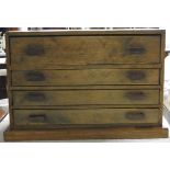 PINE 4 DRAWER TABLE TOP COLLECTORS CABINET