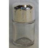 SILVER DECO SALTS BOTTLE WITH GLASS STOPPER