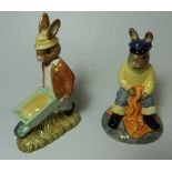 2 ROYAL DOULTON BUNNYKINS FIGURES GARDINER & FISHERMAN