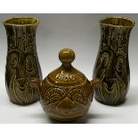 PR SADLER CELERY VASES + AN ONION POT