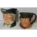 2 ROYAL DOULTON CHARACTER JUGS PARSON BROWN + SAM WELLER