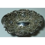 EMBOSSED & PIERCED SILVER DISH CHESTER 1896