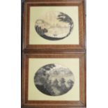 PR OAK FRAMED SILKWORK PICTURES