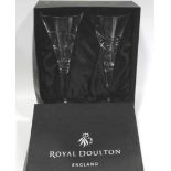 BOXED PAIR OF ROYAL DOULTON LARGE WINE GLASSES