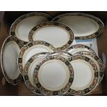 2 MEAT PLATES & 9 DINNER PLATES CORONET WARE