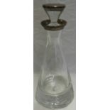 SILVER TOP & RIM BROADWAY DECANTER