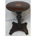 MAHOGANY INLAID SMALL PEDESTAL STAND