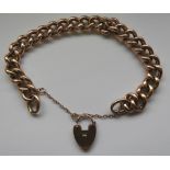 9CT GOLD PADLOCK BRACELET 16.4G