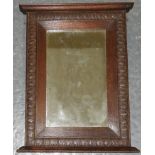 CARVED OAK WALL MIRROR