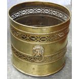 BRASS LOG BIN WITH LION MASK HANDLES