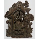 CAST IRON MONEY BANK BEARS & BEEHIVE