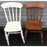 2 STICK BACK KITCHEN CHAIRS