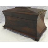 ROSEWOOD SARGOPHOGUS TEA CADDY