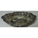 SILVER OVAL SHAPED PIERCED DISH CHESTER 1950