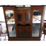 VICTORIAN MAHOGANY INLAID COMPACTUM + DRESSING TABLE