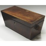 MAHOGANY TEA CADDY WITH FITTED INTERIOR