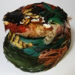 LADIES 1940'S COLOURFUL FEATHERED CLOCHE HAT