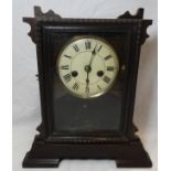 PINE & OAK CASED MANTLE CLOCK