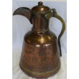 LARGE YEMENI COPPER & BRASS JUG 17'H