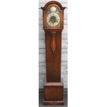 OAK CASED GRANDMOTHER CLOCK