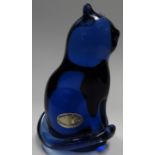 WEDGEWOOD BLUE GLASS CAT
